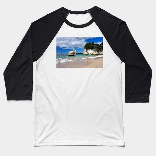 Nouvelle Zélande - Coromandel, Cathedral Coves Baseball T-Shirt by franck380